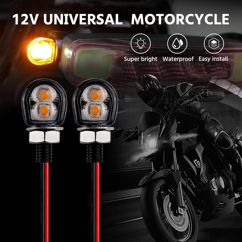 Techtek mini led turn signals motorcycle blinkers dirt bike Rear front turn signals universal bullet signal lights suitable for honda harley suziki motorcycles (TURN02) - Image 3